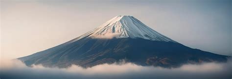 Premium Ai Image Majestic Mount Fuji Shrouded In Clouds Viewed From