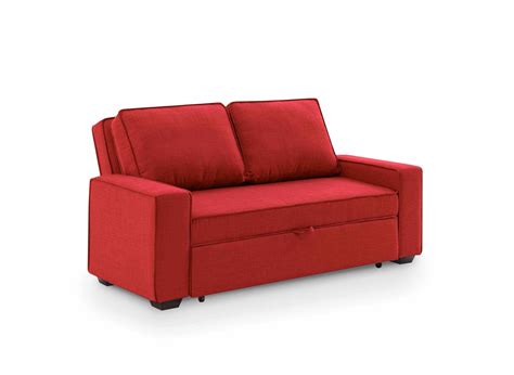 Canape Places Convertible En Tissu Rouge James Decoinparis