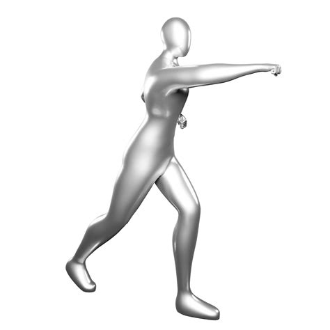 Free 3d Render Silver Stickman - Karate Punching Pose Doing a Straight Forward Punch 19943150 ...