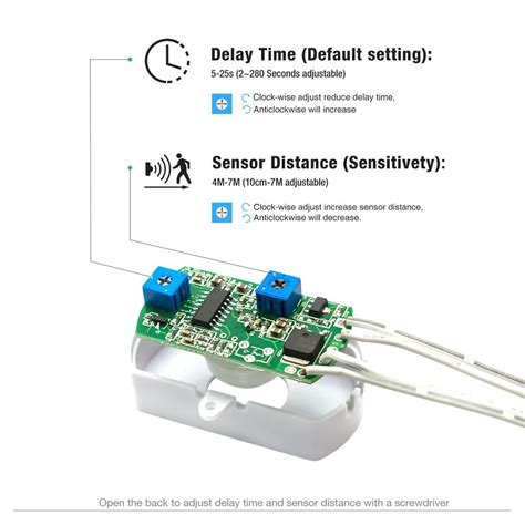 Sensky BS010W DC 12v To 30v PIR Motion Activated Sensor Switch DIY LED