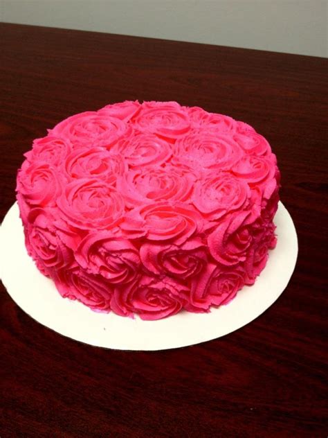 Hot Pink Rose Cake - CakeCentral.com