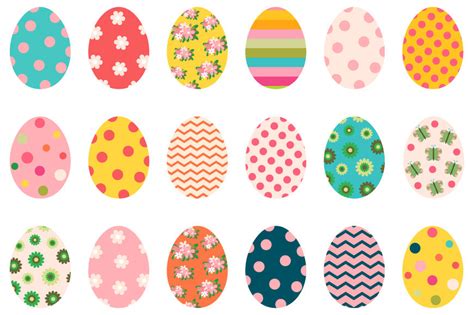 Cute Easter eggs clipart set, Easter egg clip art, Easter egg hunt ...