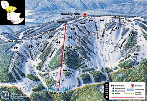 Discovery Basin Ski Area B Ski Trail Map - Montana United States • mappery