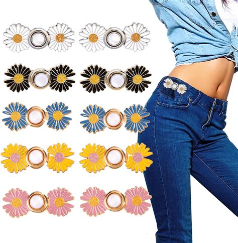 Amazon Pairs Flower Jean Buttons Pins Jean Pant Waist