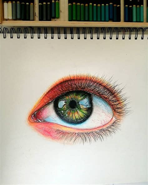 Green Eye Drawing | Eyeball Art