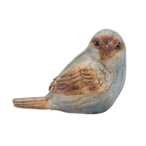 Homeroots In Blue Brown Polyresin Bird Bird Figurine Set