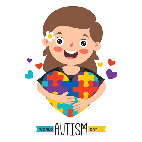 Dibujo Conceptual De La Conciencia Del Autismo Vector Premium