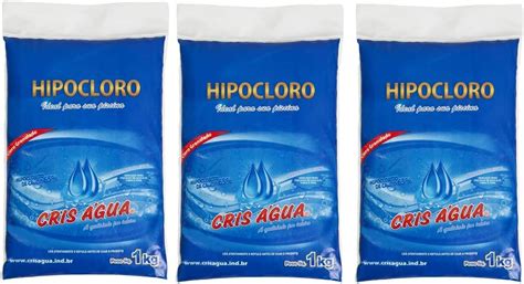 3 CLORO GRANULADO HIPOCLORITO DE CÁLCIO 1KG CRIS ÁGUA Amazon br