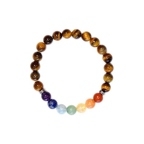 Bracelet Chakras Il De Tigre Perles Mm Omsa Chakra Fr