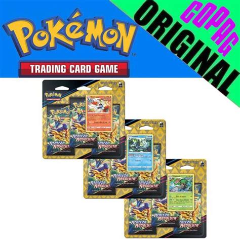 3 Triple Pack Pokémon Realeza Absoluta Cinderace Inteleon e Rillaboom