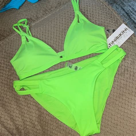 TiniBikini Swim Nwt Tinibikini Neon Green Bikini Size M Poshmark