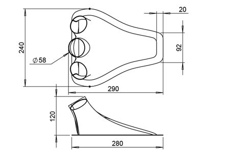 Carbon Fibre NACA Duct Triple Exit 58mm Outlet Reverie Carbon Fibre