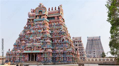 Southern Gopurams Of Sri Ranganathaswamy Temple Srirangam Trichy