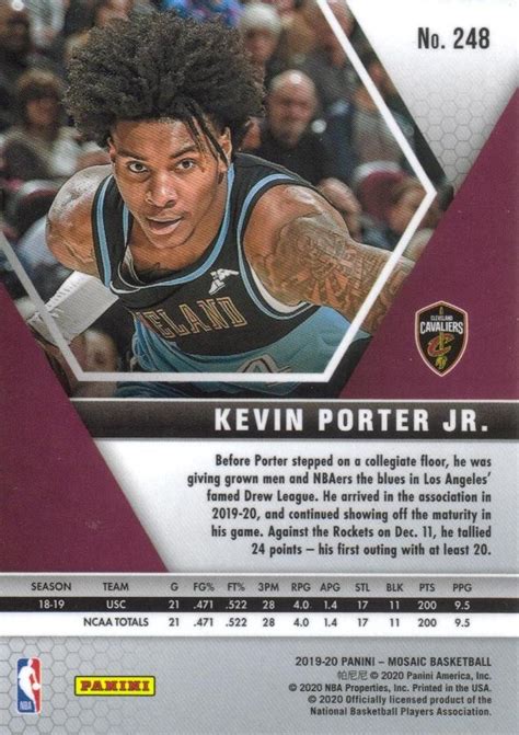 Panini Mosaic Kevin Porter Jr Trading Card Database