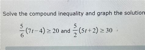 Solved Solve The Compound Inequality And Graph The