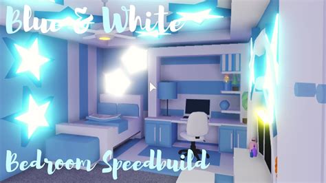 Blue White Bedroom Speedbuild Adopt Me Roblox Youtube