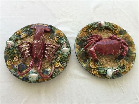 Assiettes En Majolique Style Palissy Avec Homard Et Crabe Catawiki