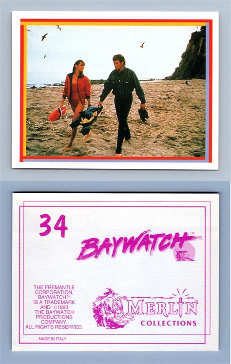 Mitch Buchannon & Stephanie Holden - Baywatch #34 Merlin 1993 Sticker