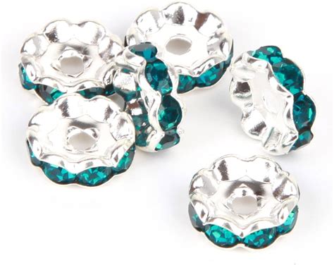 Amazon Rubyca Pcs Mm Wavy Rondelle Spacer Beads Silver Tone