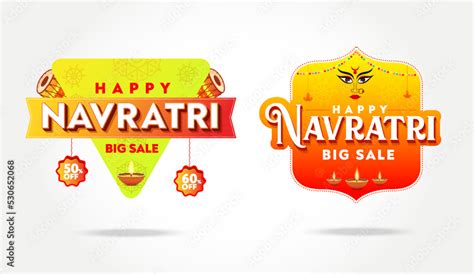 Happy Navratri Celebration Big Navratri Discount Sale Offer Logo