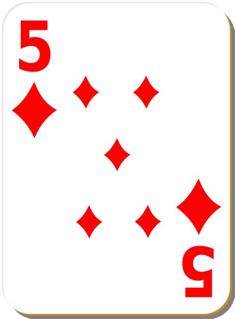 White deck: 5 of diamonds - Openclipart