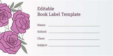 Free Book Label Templates Editable And Printable