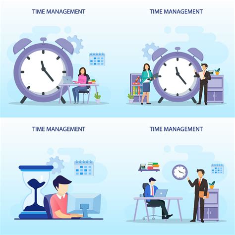 Time management concept, Flat vector template Style Suitable for Web