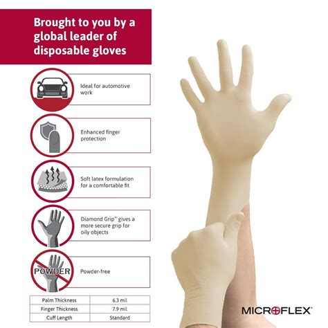 Microflex Diamond Grip Latex Gloves 1000case