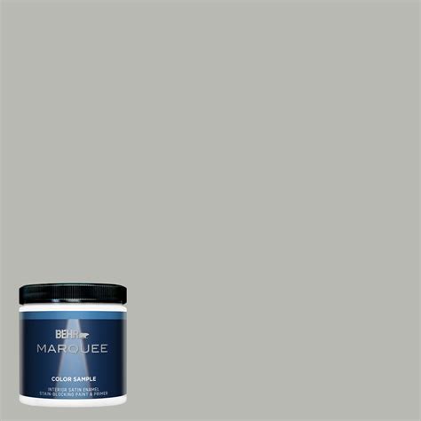 Behr Marquee 8 Oz Ppu18 11 Classic Silver One Coat Hide Satin Enamel Interior Exterior Paint