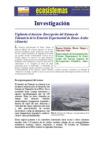 Vigilando El Desierto Descripci N Del Sistema De Telemetr A De La