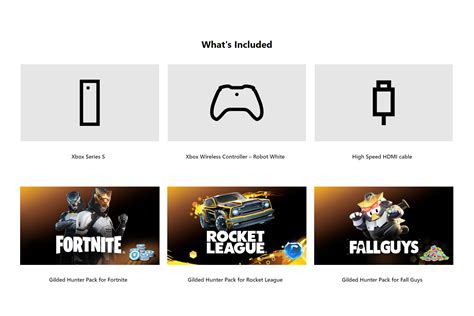 Microsoft Xbox Series S Gilded Hunter Bundle Fortnite Fall Guys And Rocket League Packs With