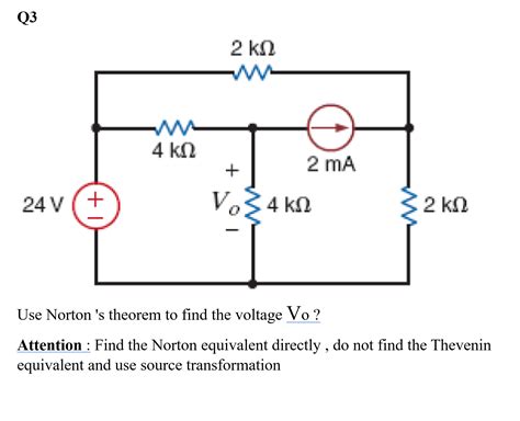 Solved Use Norton S Theorem To Find The Voltage Vo Chegg