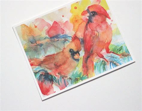 Cardinal Watercolor Art Print Cardinals Bird Painting Songbird Picture ...