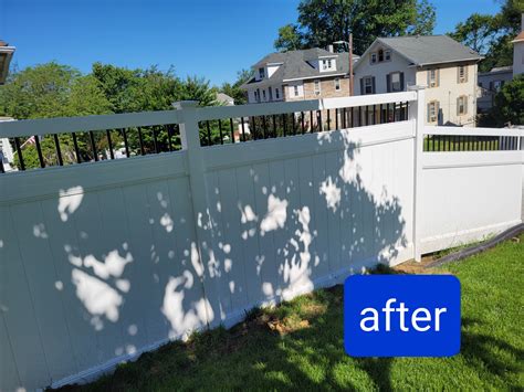 white vinyl fence