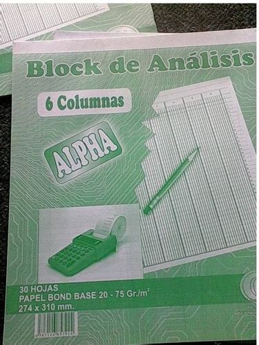 Block De Analisis De Contabilidad 2 4 6 Y 10 Columnas Bs 0 01 En