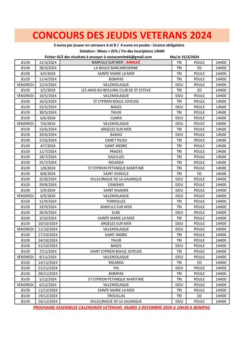 Calendrier V T Rans Maj Aout Petanque Catalane