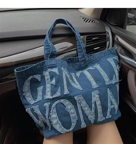 Gentlewoman Denim Blue Tote Bag Large Capacity Shoulder Handbag