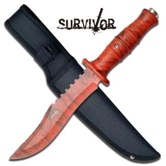 Survivor Series Seven 12 Survival Knife Red Camo