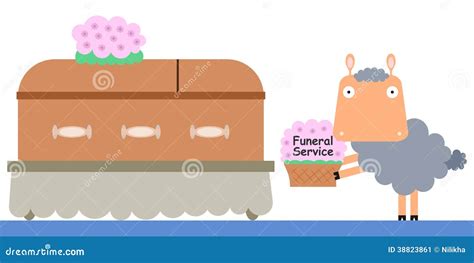 Funeral Service Vector Illustration Cartoon Flat Ritual Ceremonial