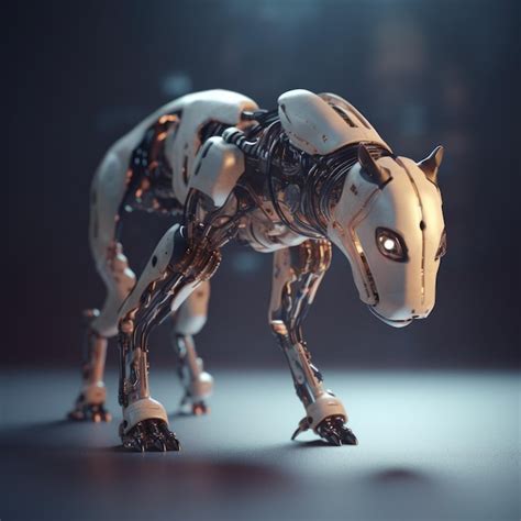 Premium Ai Image 3d Character Art Illustration Of A Wild Robotic Dog