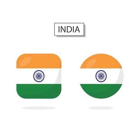 Premium Vector | Flag of india 2 shapes icon 3d cartoon style