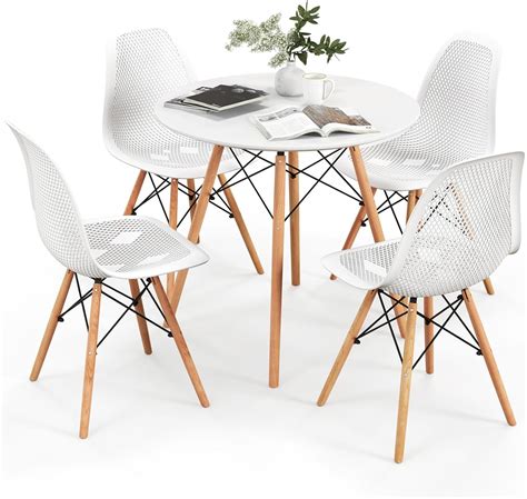 Giantex Juego De Mesa De Comedor De Piezas Moderna Mesa De Comedor