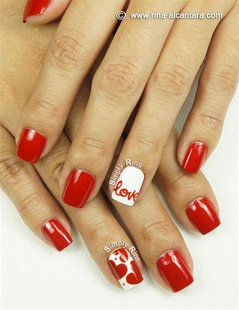 Love Hearts Accent Nail Art I Wrote Down Love On My Nails