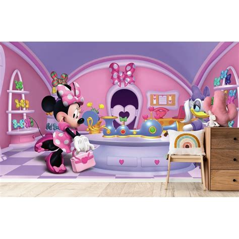 Fototapet Pentru Camera Copiilor Minnie Mouse Si Prietena Sa Desene