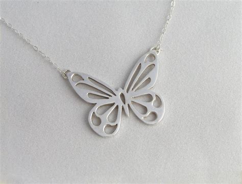 Schmetterling Halskette Anh Nger Sterling Silber Etsy