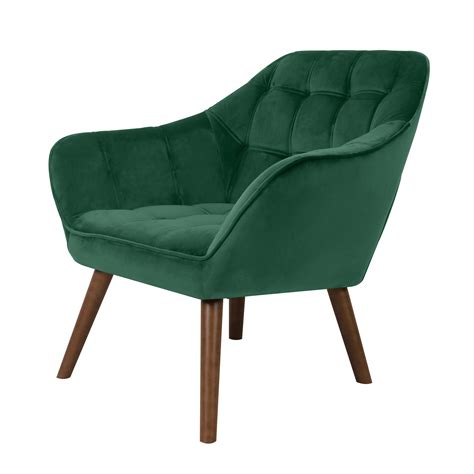 Fauteuil en velours vert foncé Simba