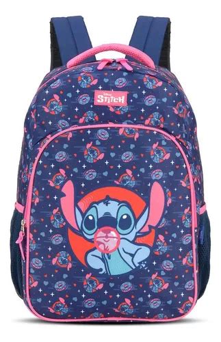 Mochila Escolar De Costas Disney Stitch Pink Luxcel MercadoLibre