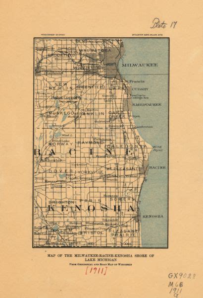 Map Of The Milwaukee Racine Kenosha Counties Map Or Atlas