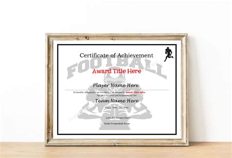 Flag Football Certificate Printable