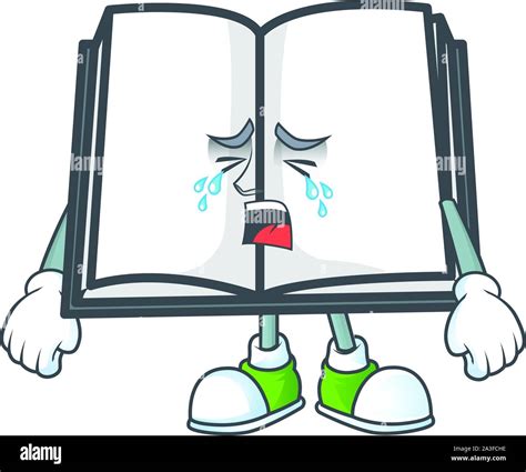 Crying cartoon open book with cartoon shape Stock Vector Image & Art ...